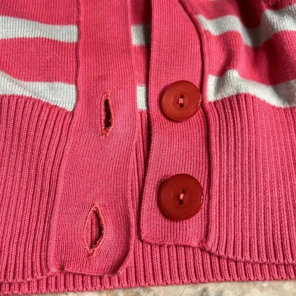 Tommy  Hilfiger long striped button front cardigan,women Large.100% Pima cotton - Picture 10 of 16